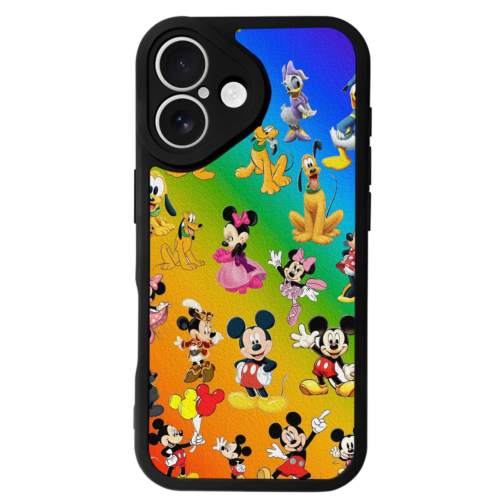 （画像用） ミッキーマウス Mickey Mouse 【iPhone 16シリーズ対応】シリコンスマホケース（レザー調） 材質：シリコン